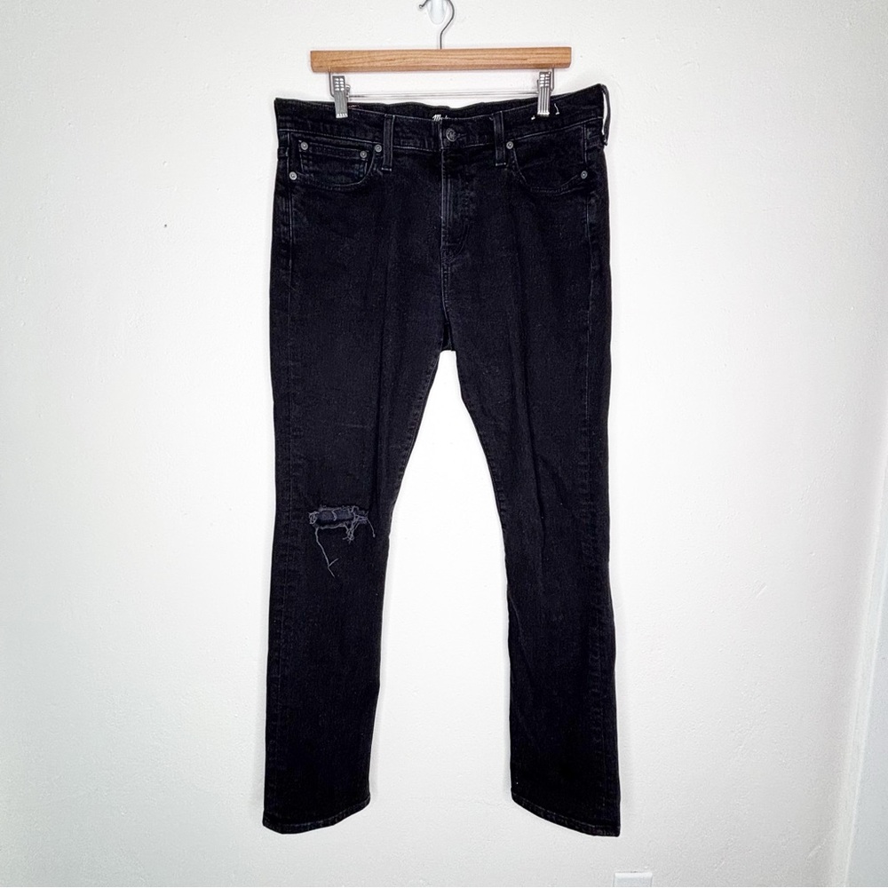 Madewell Men's Black Distressed Skinny Jeans Size 34x32